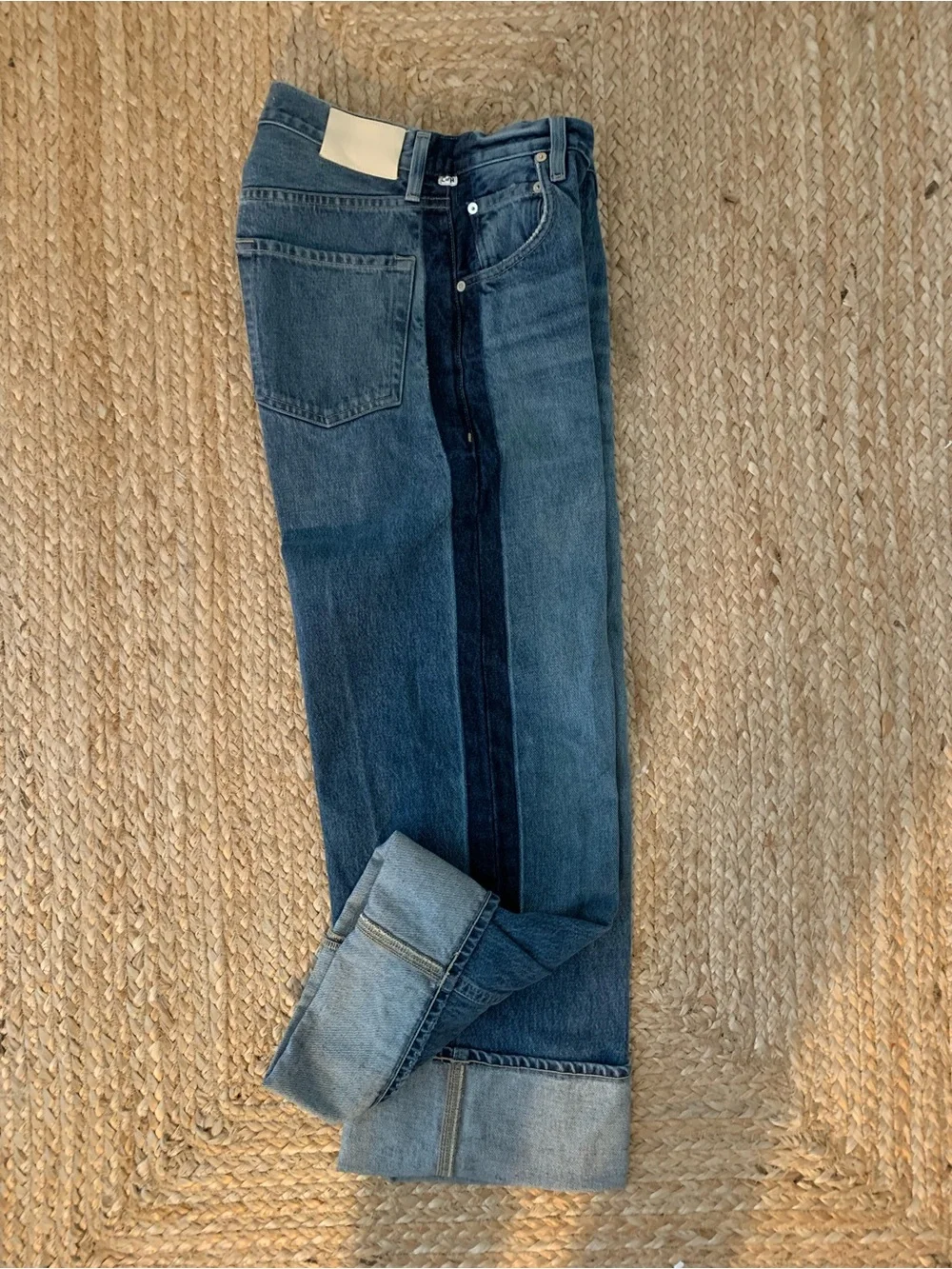 Citizens Of Humanity Two-Tone Denim Straight Jeans - Picture 1 of 9